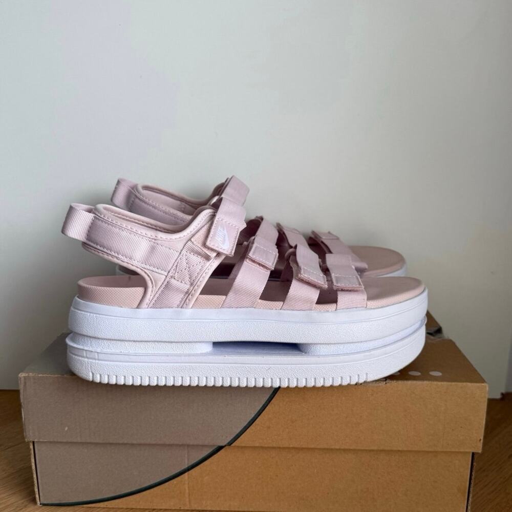 Nike Icon Classic Barely Pink/ White Women Platform Sandals - SZ 9 - Picture 2 of 8